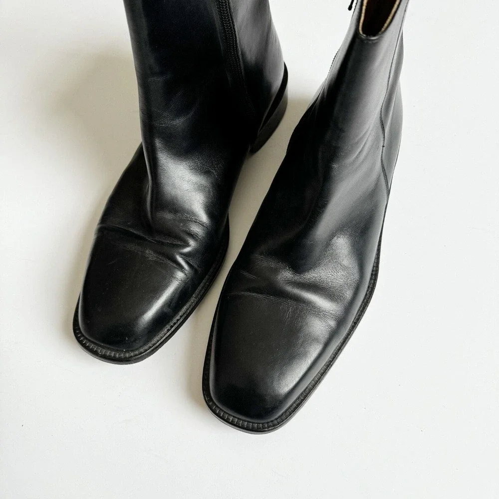 Sandro Moscoloni Black Leather Ankle Boots
